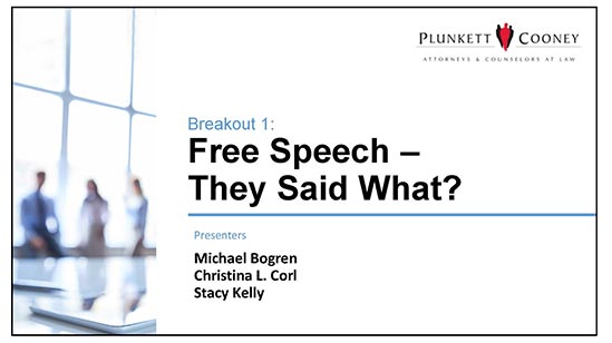 Title slide for New Challenges Virtual Seminar Free Speech Breakout New Challenges Virtual Seminar Free Speech Breakout