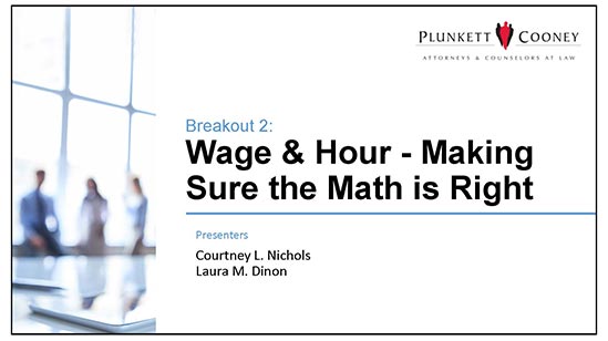 Title slide for New Challenges Virtual Seminar Wage and Hour Breakout New Challenges Virtual Seminar Wage and Hour Breakout